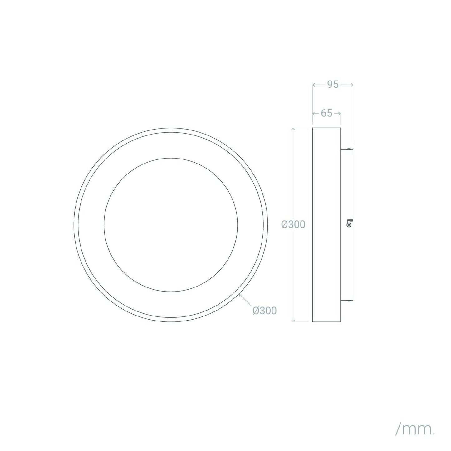 Plafón LED 20W Circular Aluminio Ø300 mm CCT Seleccionable Jacob