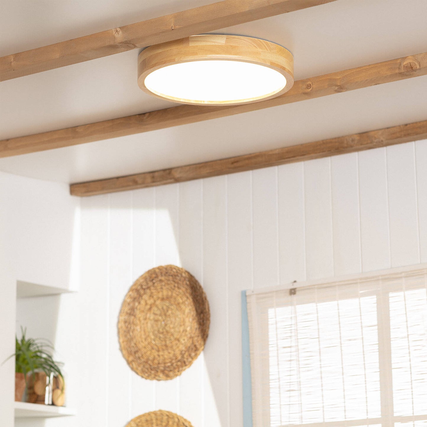 Plafón LED 20W Circular Madera Ø400 mm CCT Seleccionable Kayu