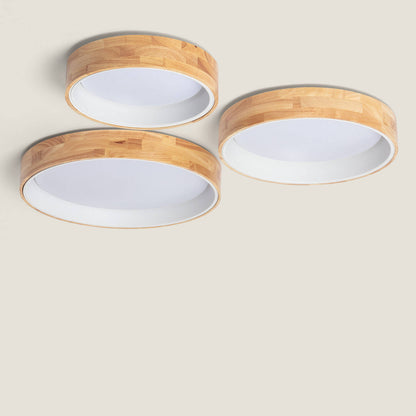Plafón LED 20W Circular Madera y Aluminio Ø470 mm CCT Seleccionable Dari