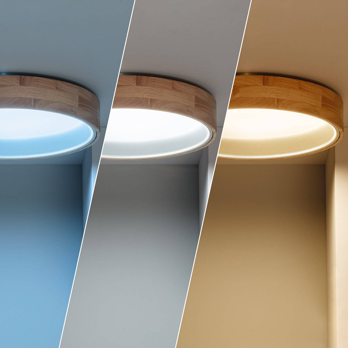 Plafón LED 20W Circular Madera y Aluminio Ø470 mm CCT Seleccionable Dari
