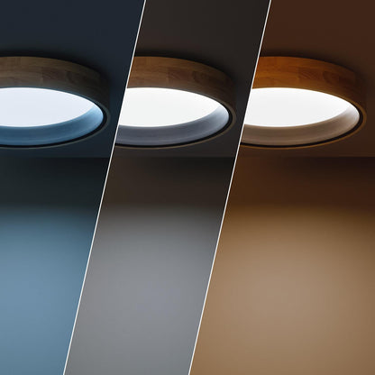 Plafón LED 20W Circular Madera y Aluminio Ø470 mm CCT Seleccionable Dari
