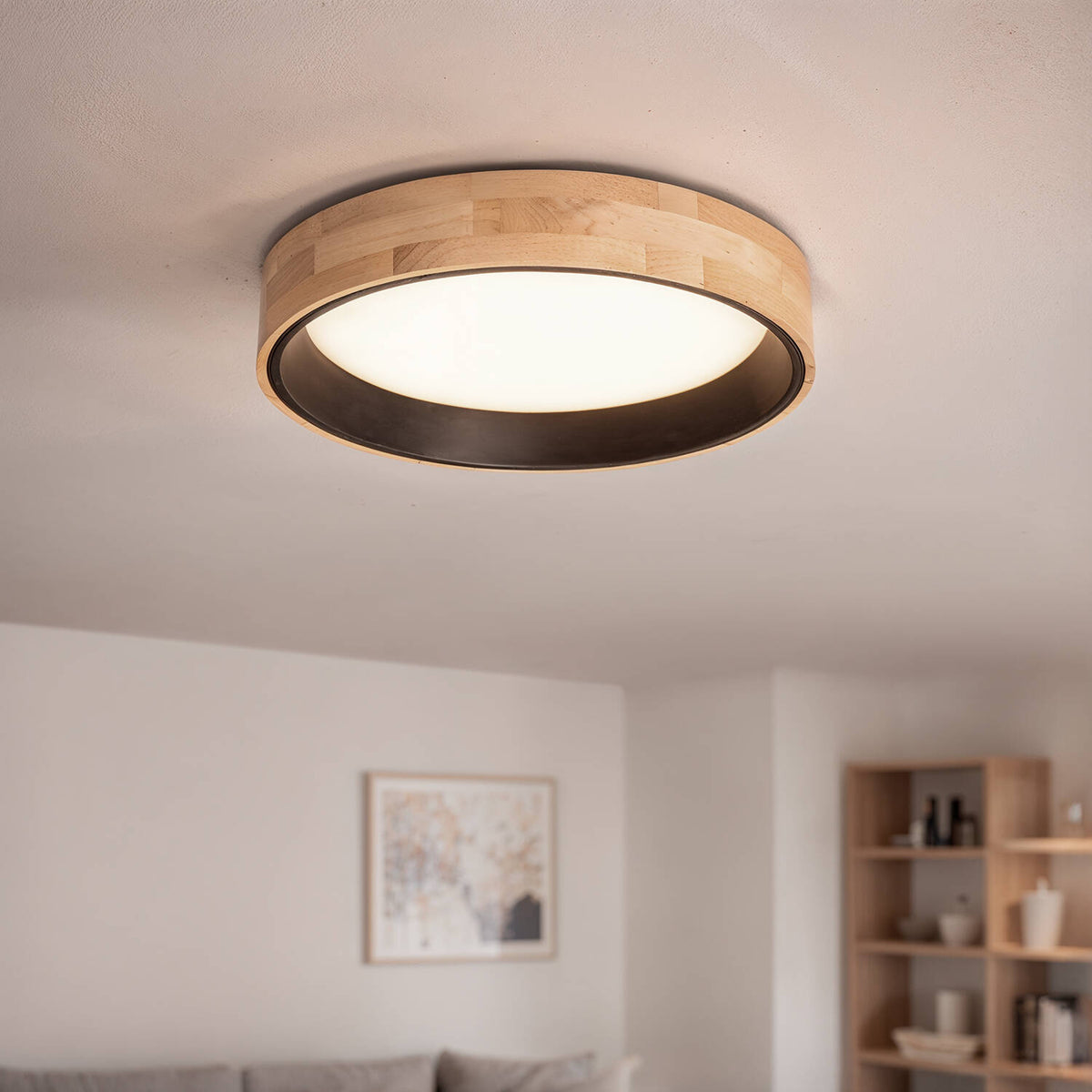 Plafón LED 20W Circular Madera y Aluminio Ø470 mm CCT Seleccionable Dari