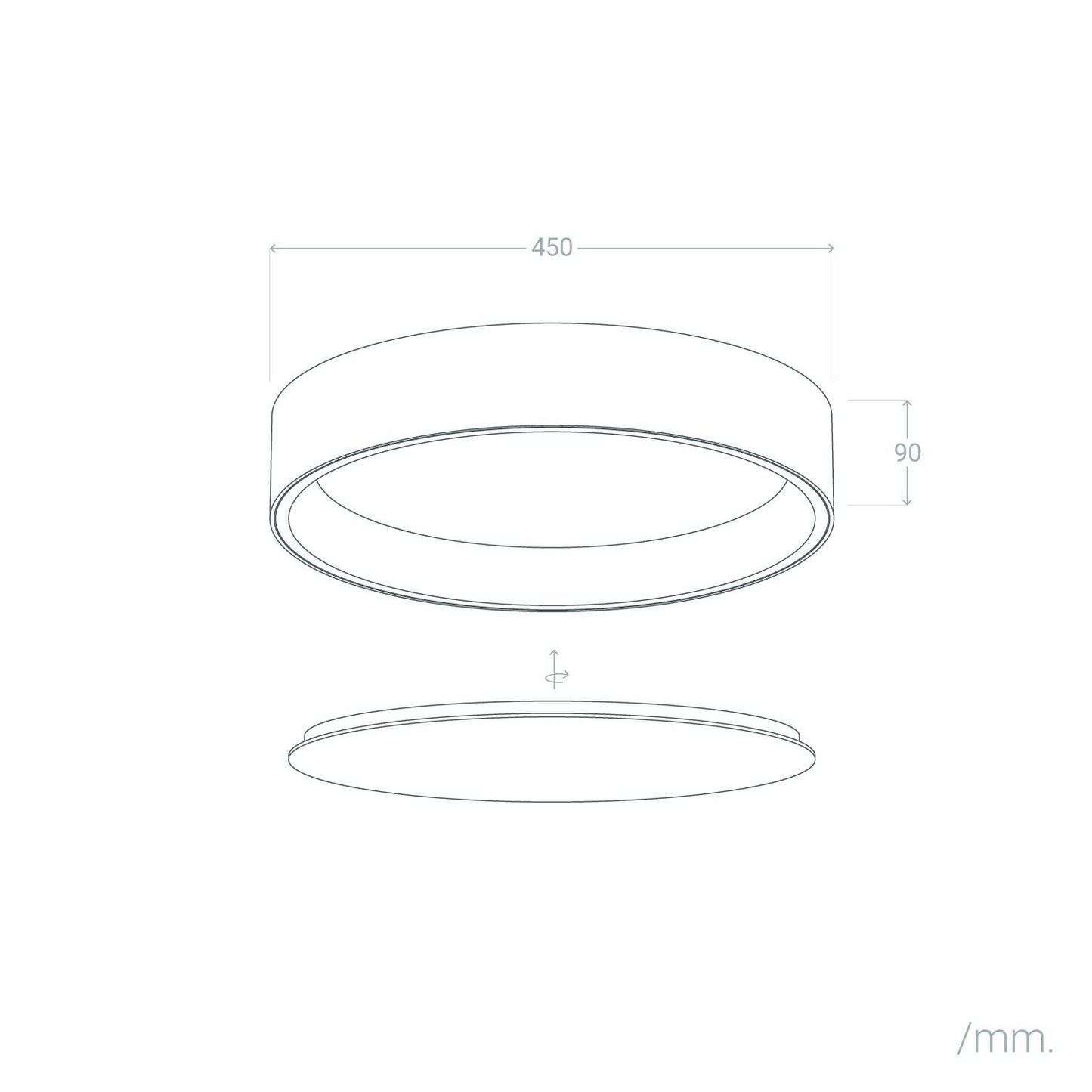 Plafón LED 20W Circular Metal Ø450 mm CCT Seleccionable Broadway