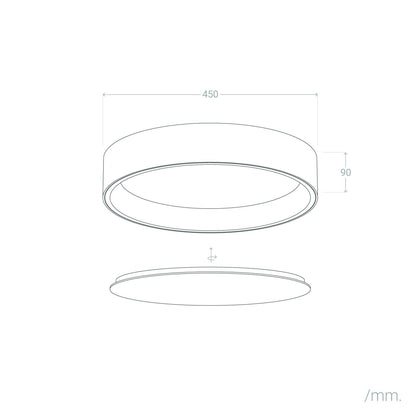 Plafón LED 20W Circular Metal Ø450 mm CCT Seleccionable Broadway