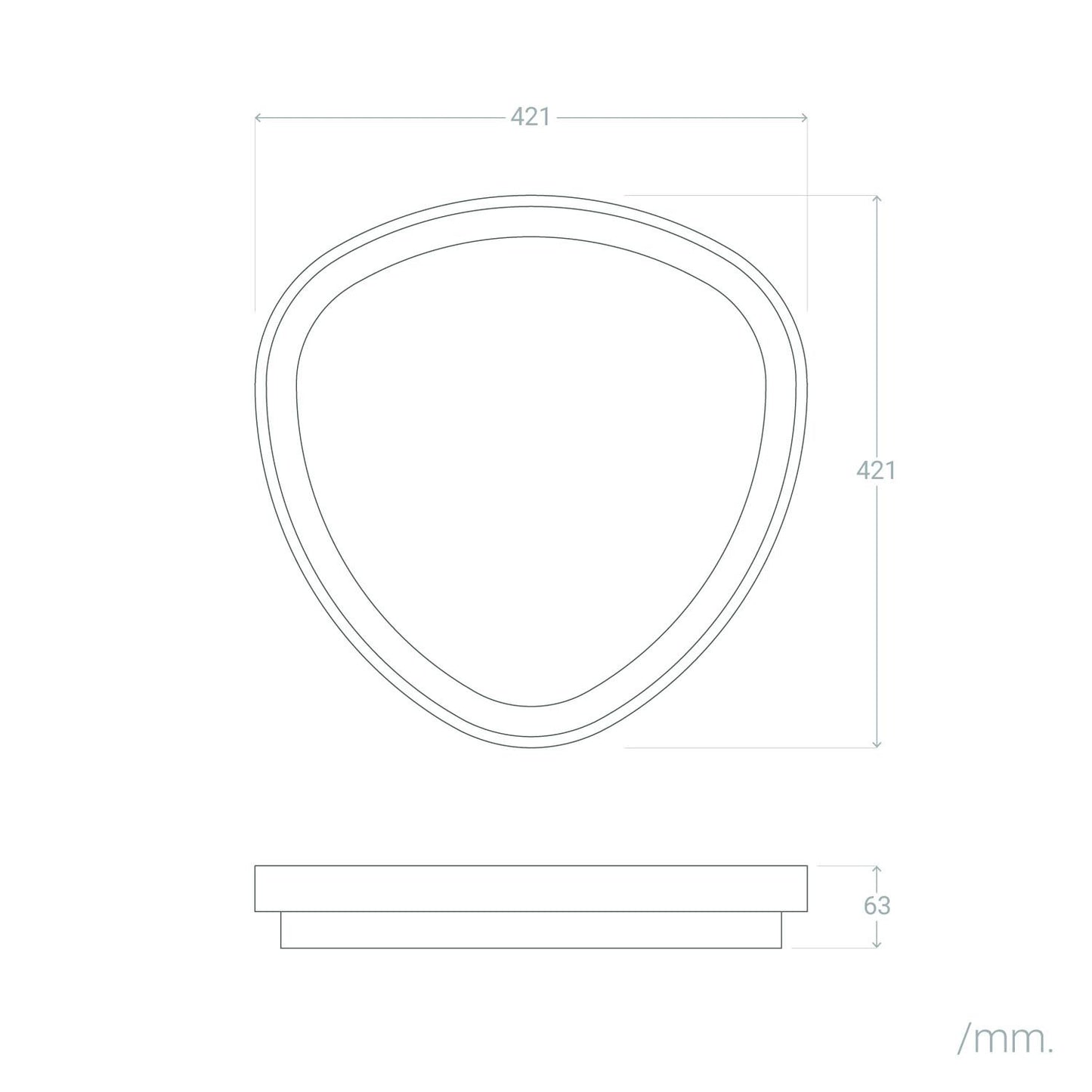 Plafón LED 20W Ovalado Aluminio Ø420 mm CCT Seleccionable Owen