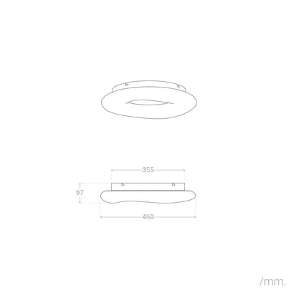 Plafón LED 23W Metal Cameron Ø460 mm CCT Seleccionable