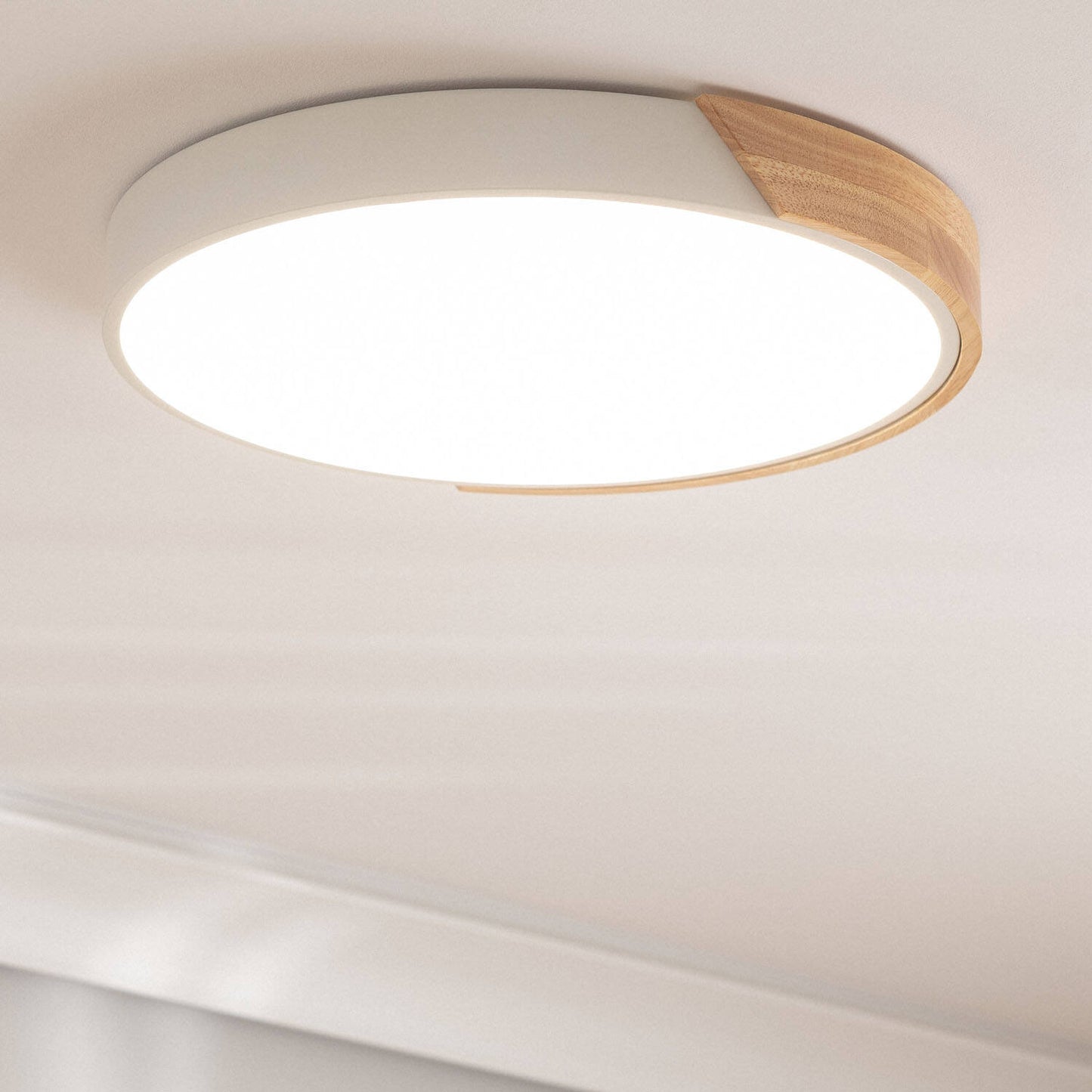 Plafón LED 24W Circular Madera y Aluminio Ø418 mm CCT Seleccionable Semi-Dari
