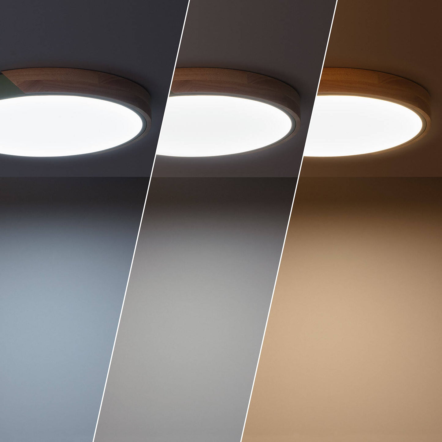 Plafón LED 24W Circular Madera y Aluminio Ø418 mm CCT Seleccionable Semi-Dari