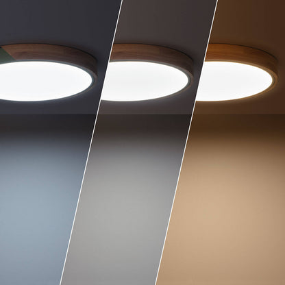 Plafón LED 24W Circular Madera y Aluminio Ø418 mm CCT Seleccionable Semi-Dari