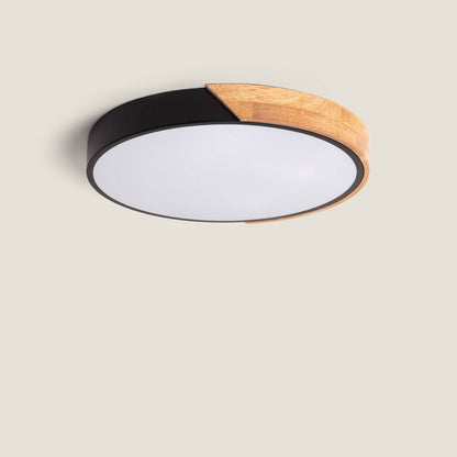 Plafón LED 24W Circular Madera y Aluminio Ø418 mm CCT Seleccionable Semi-Dari