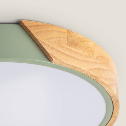 Plafón LED 24W Circular Madera y Aluminio Ø418 mm CCT Seleccionable Semi-Dari