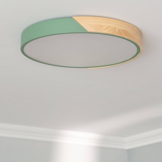 Plafón LED 24W Circular Madera y Aluminio Ø418 mm CCT Seleccionable Semi-Dari