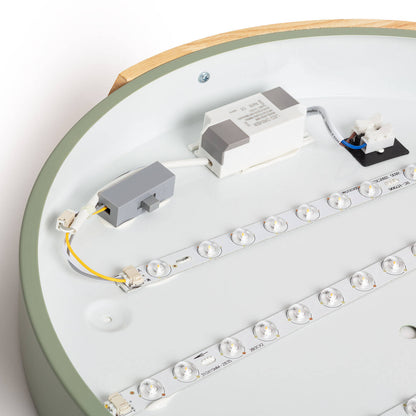 Plafón LED 24W Circular Madera y Aluminio Ø418 mm CCT Seleccionable Semi-Dari