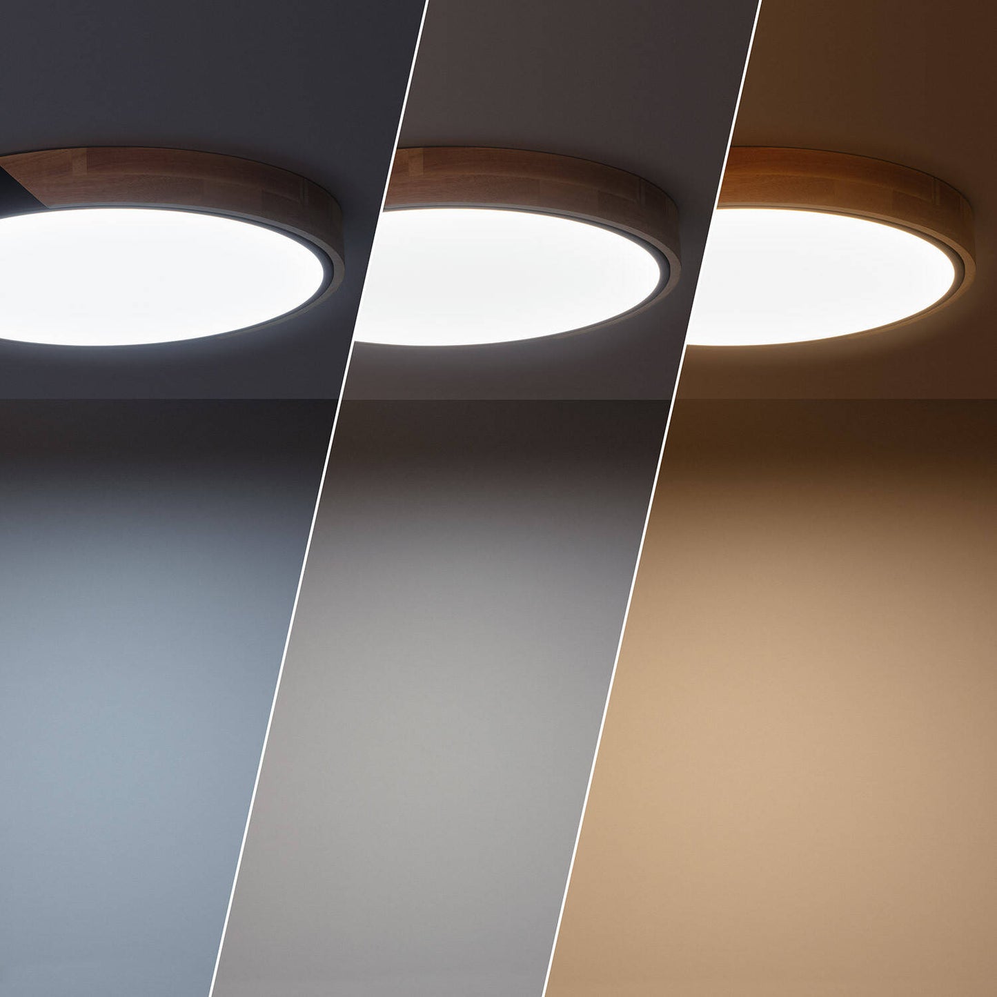 Plafón LED 24W Circular Madera y Aluminio Ø418 mm CCT Seleccionable Semi-Dari