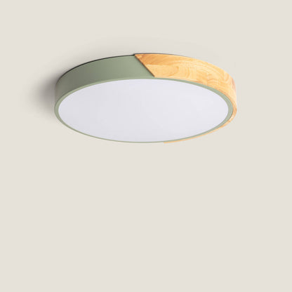 Plafón LED 24W Circular Madera y Aluminio Ø418 mm CCT Seleccionable Semi-Dari