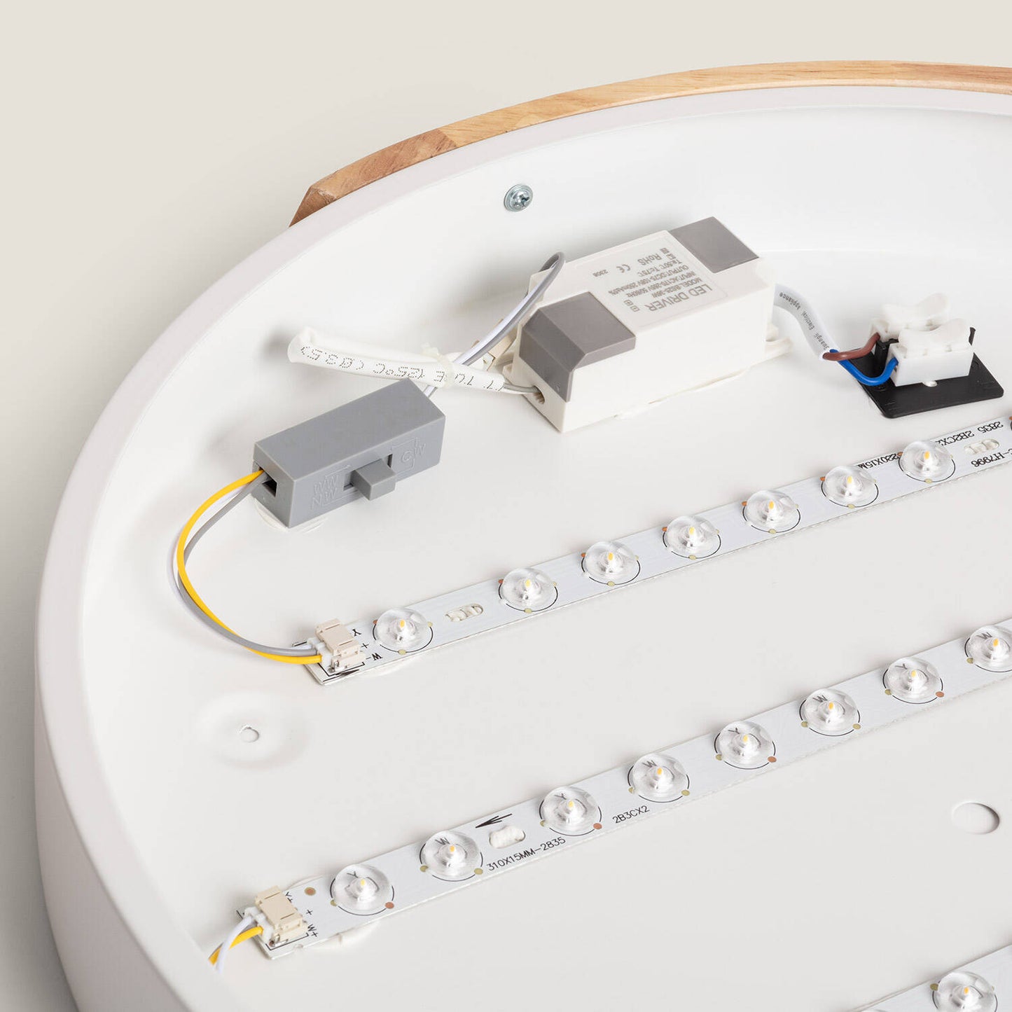Plafón LED 24W Circular Madera y Aluminio Ø418 mm CCT Seleccionable Semi-Dari