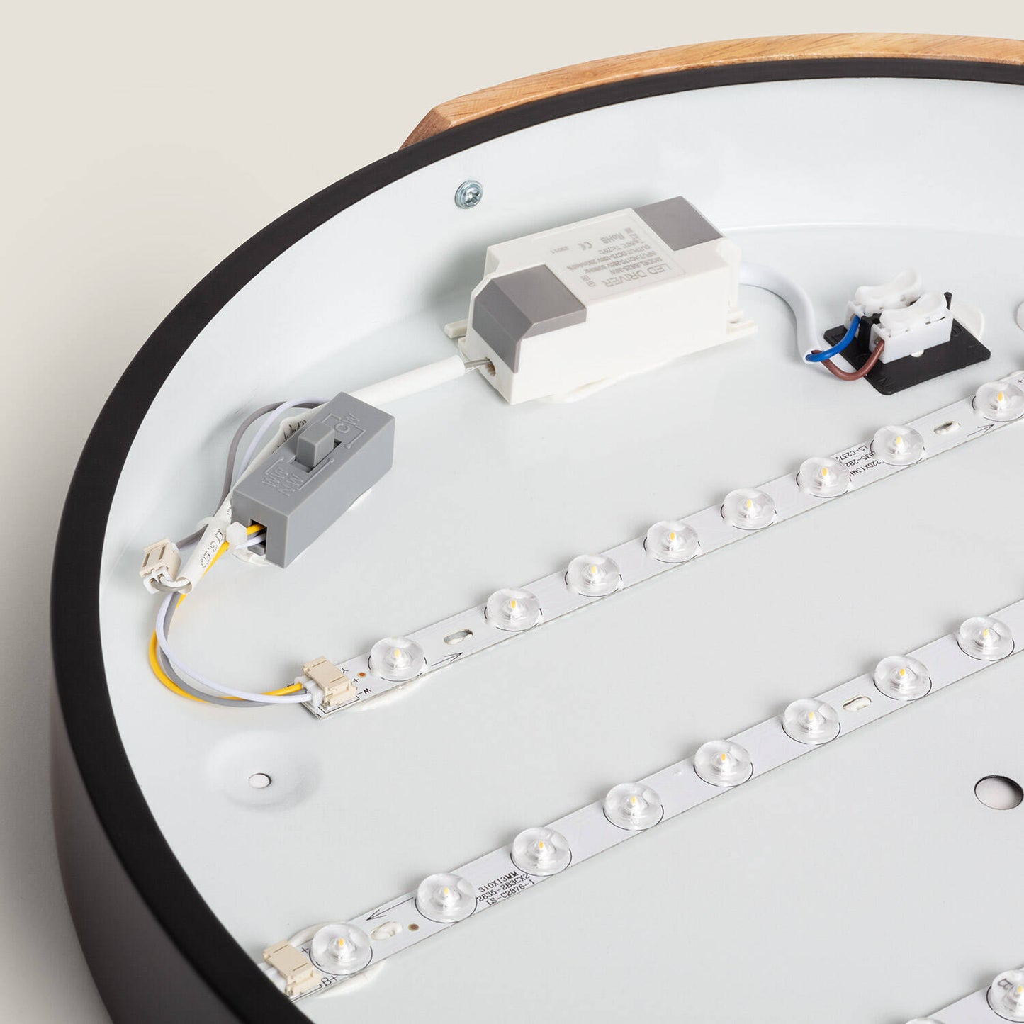 Plafón LED 24W Circular Madera y Aluminio Ø418 mm CCT Seleccionable Semi-Dari