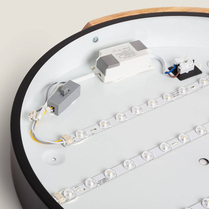 Plafón LED 24W Circular Madera y Aluminio Ø418 mm CCT Seleccionable Semi-Dari