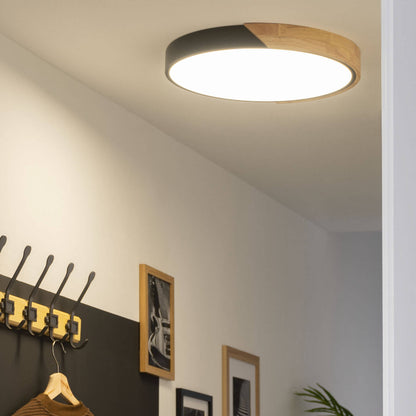 Plafón LED 24W Circular Madera y Aluminio Ø418 mm CCT Seleccionable Semi-Dari