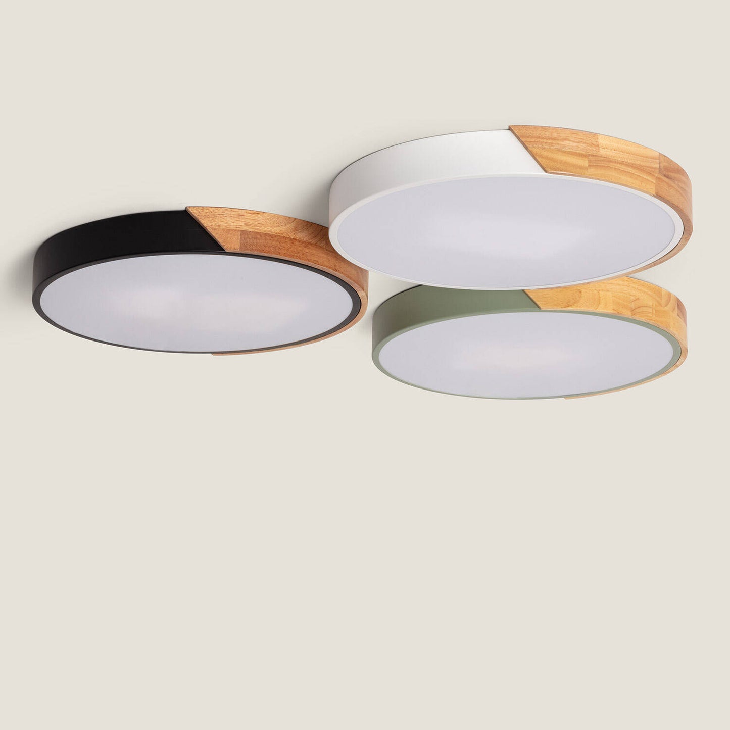 Plafón LED 24W Circular Madera y Aluminio Ø418 mm CCT Seleccionable Semi-Dari