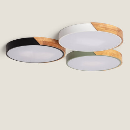 Plafón LED 24W Circular Madera y Aluminio Ø418 mm CCT Seleccionable Semi-Dari