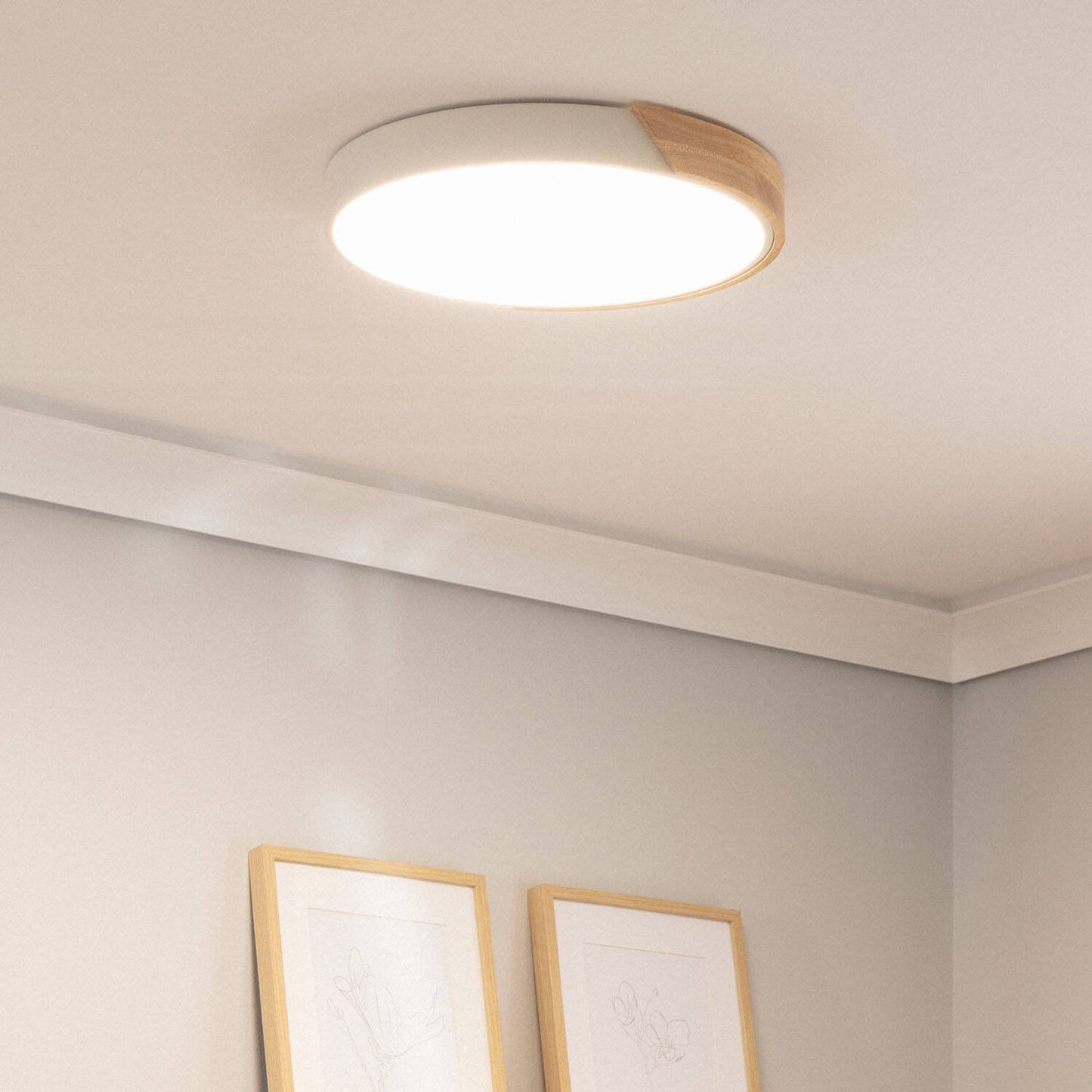 Plafón LED 24W Circular Madera y Aluminio Ø418 mm CCT Seleccionable Semi-Dari