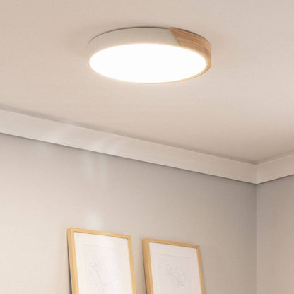 Plafón LED 24W Circular Madera y Aluminio Ø418 mm CCT Seleccionable Semi-Dari