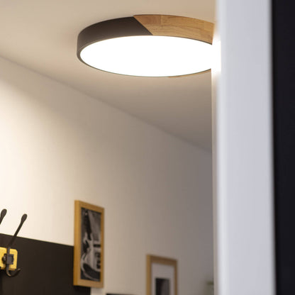 Plafón LED 24W Circular Madera y Aluminio Ø418 mm CCT Seleccionable Semi-Dari