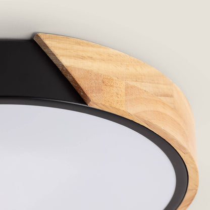 Plafón LED 24W Circular Madera y Aluminio Ø418 mm CCT Seleccionable Semi-Dari