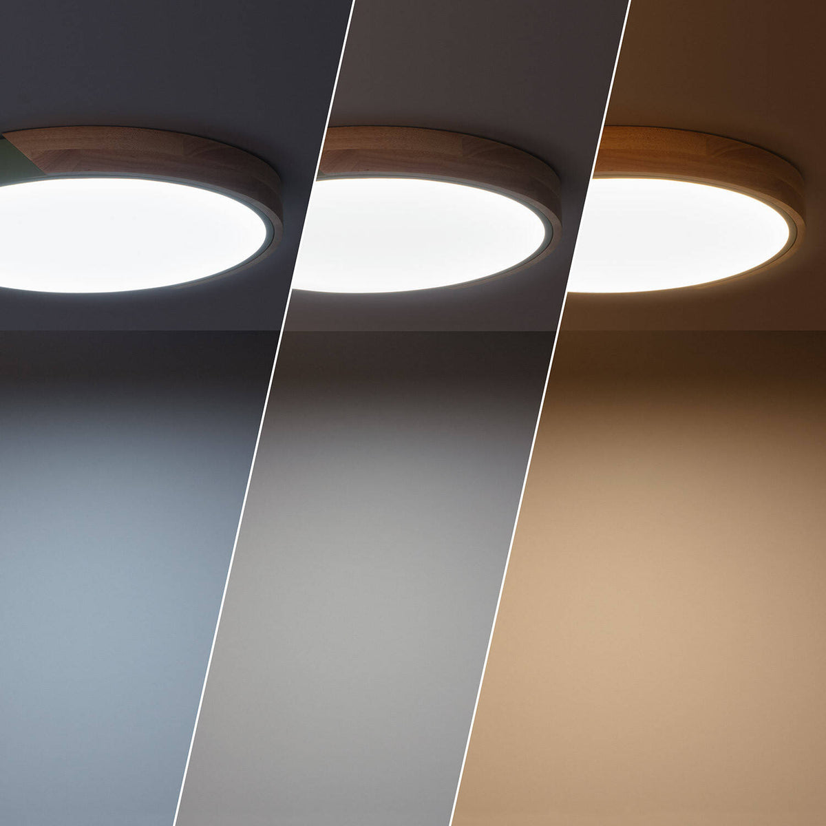 Plafón LED 24W Circular Madera y Aluminio Ø418 mm CCT Seleccionable Semi-Dari