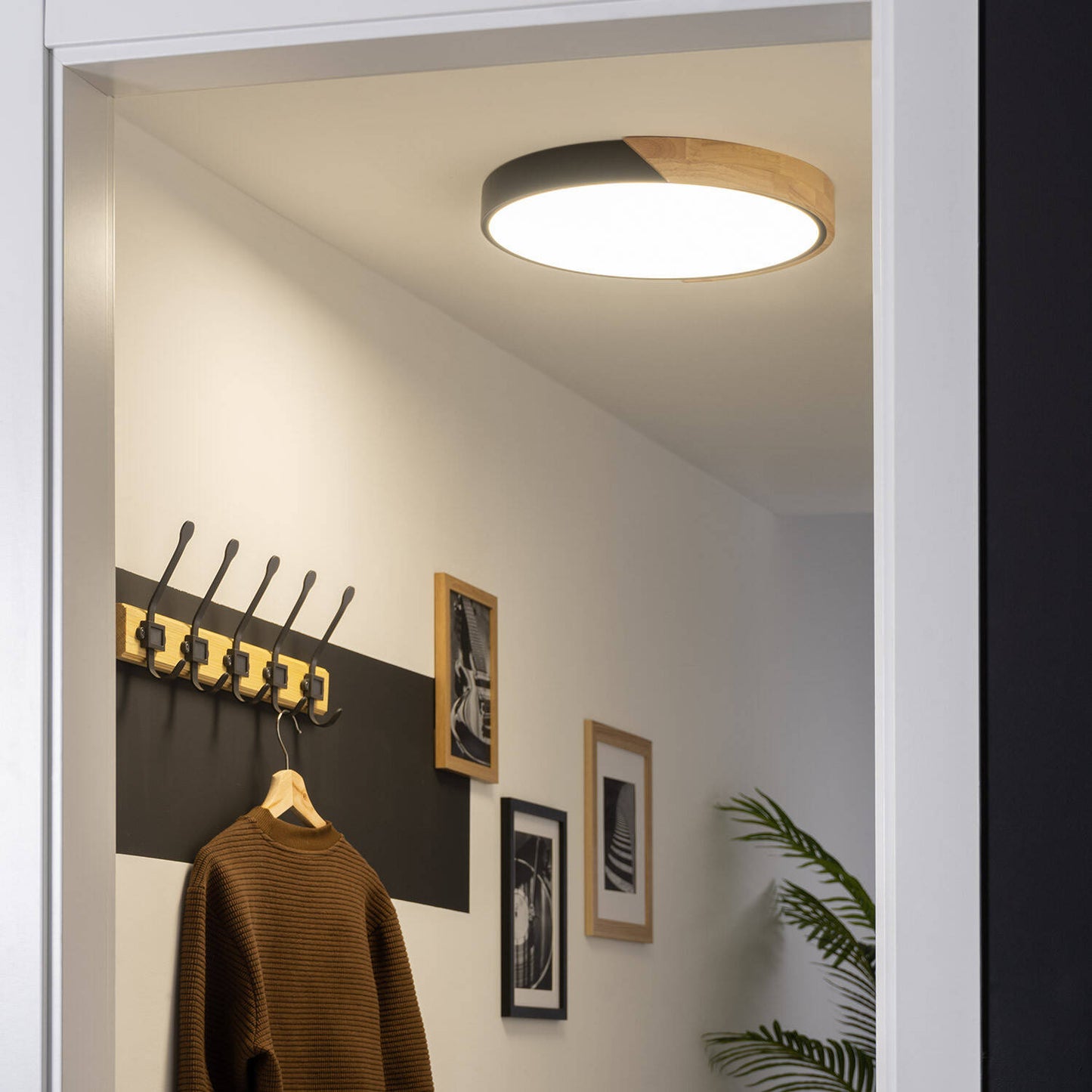Plafón LED 24W Circular Madera y Aluminio Ø418 mm CCT Seleccionable Semi-Dari