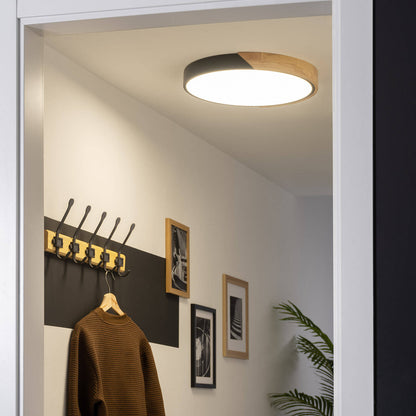 Plafón LED 24W Circular Madera y Aluminio Ø418 mm CCT Seleccionable Semi-Dari