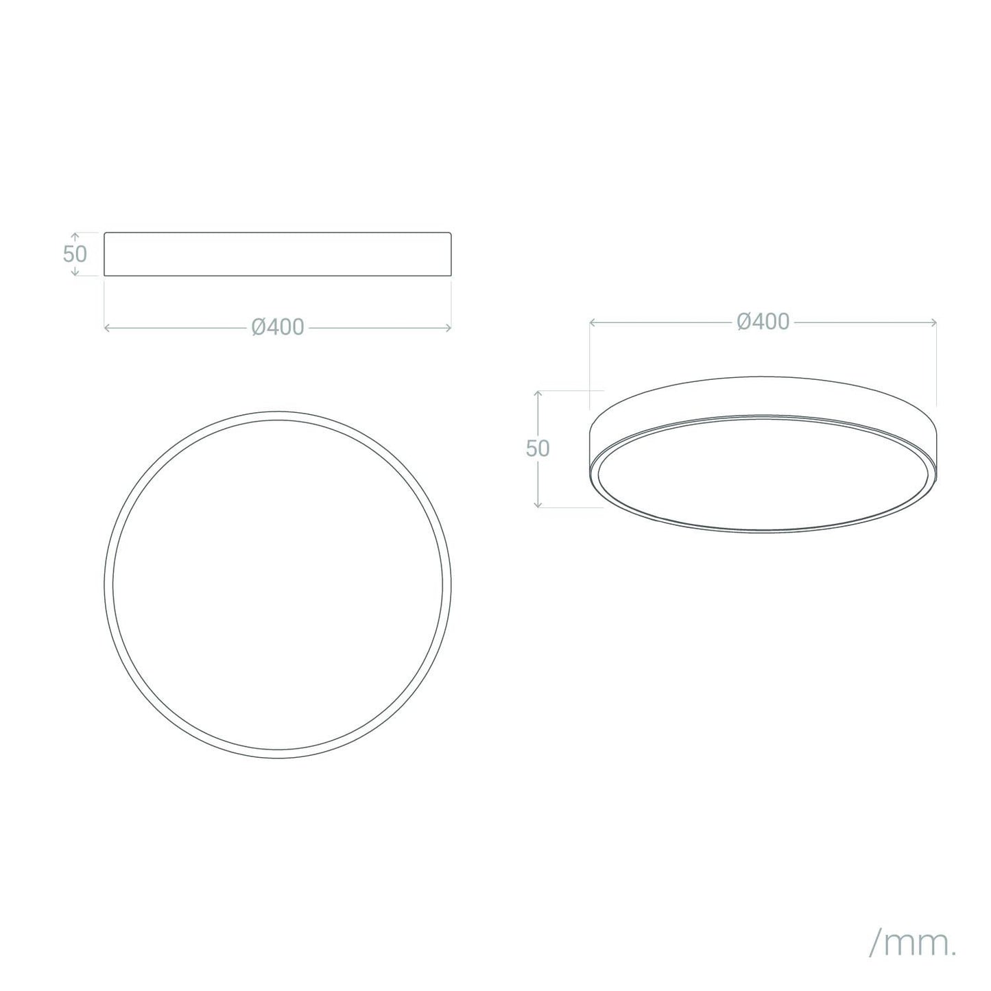 Plafón LED 24W Circular Metal Ø400 mm CCT Seleccionable Iris