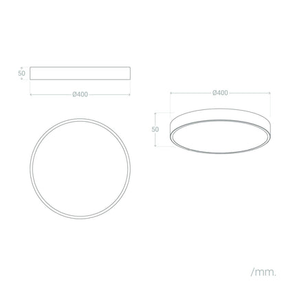 Plafón LED 24W Circular Metal Ø400 mm CCT Seleccionable Iris