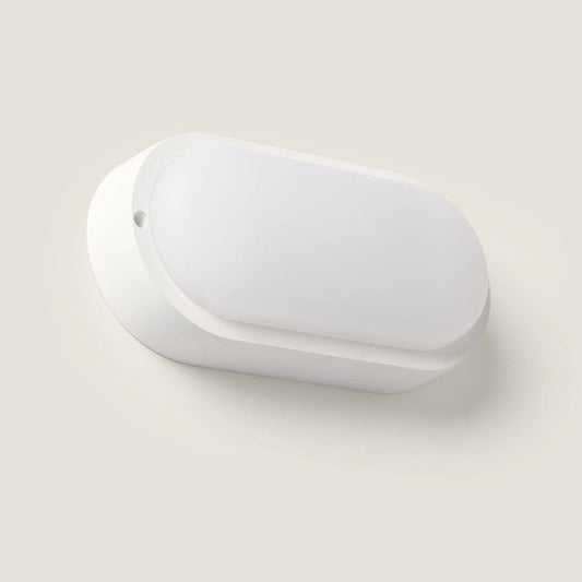 Plafón LED 25W Oval para Exterior 94x198 mm IP65 con Sensor de Movimiento y Crepuscular Hublot White