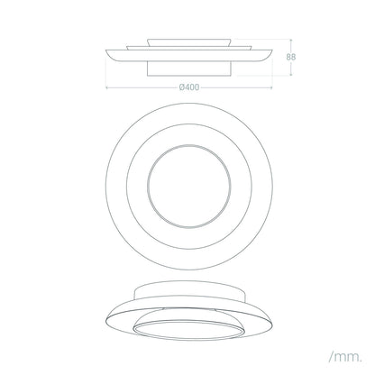 Plafón LED 26W Circular Metal Ø400 mm CCT Seleccionable Handen Telmor