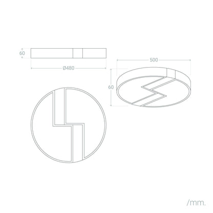Plafón LED 27W Circular de Metal Ø500 mm CCT Seleccionable Brusk