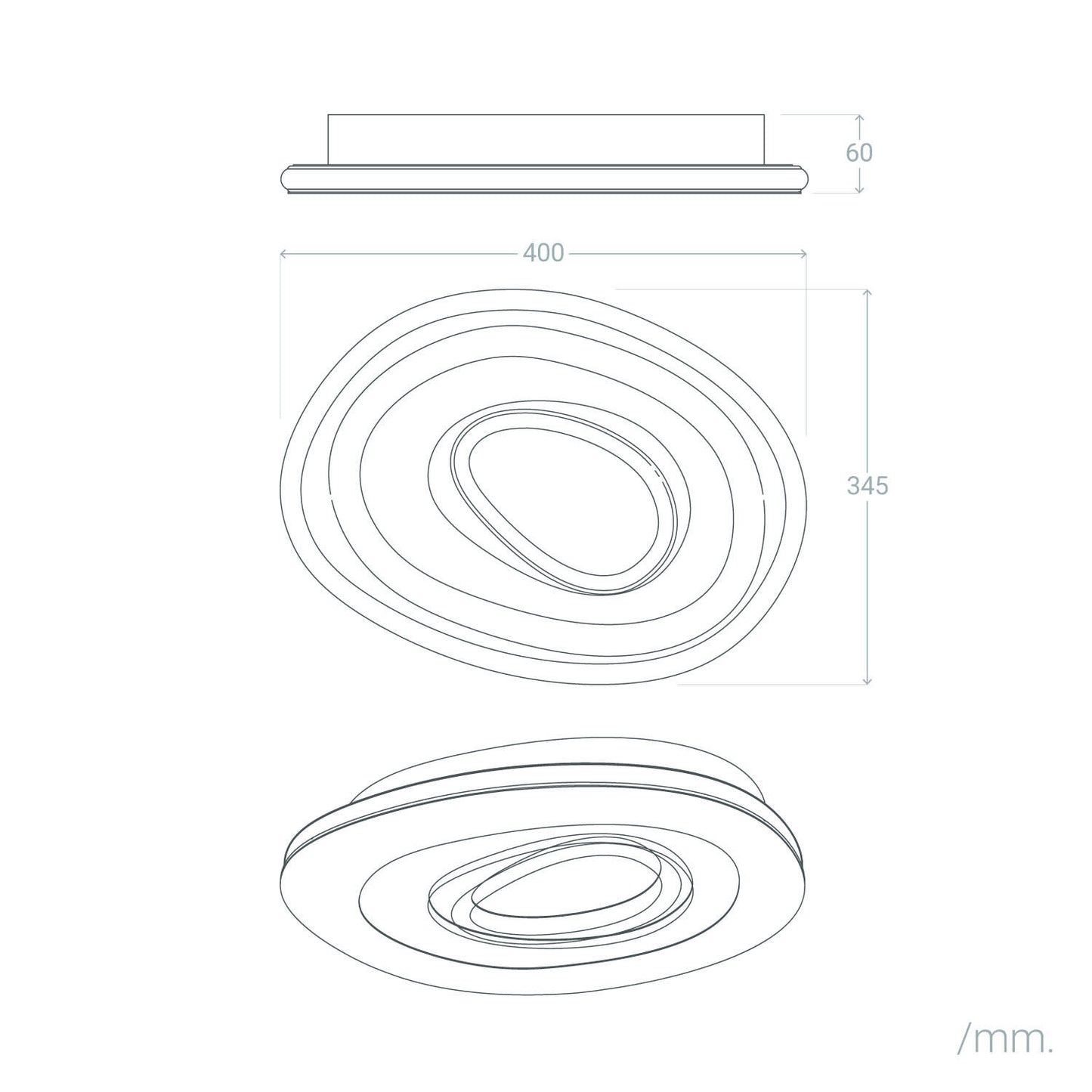 Plafón LED 28W Metal CCT Seleccionable Zarek Ø400 mm