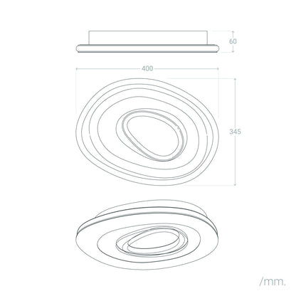 Plafón LED 28W Metal CCT Seleccionable Zarek Ø400 mm