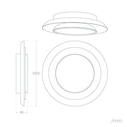 Plafón LED 32W Circular Metal Ø500 mm CCT Seleccionable Handen Telmor