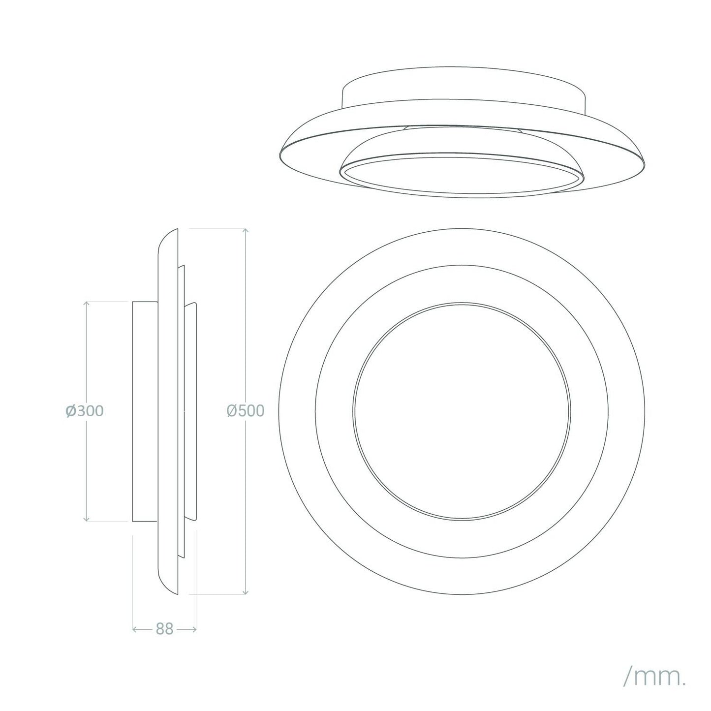Plafón LED 32W Circular Metal Ø500 mm CCT Seleccionable Handen Telmor