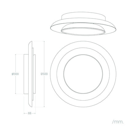 Plafón LED 32W Circular Metal Ø500 mm CCT Seleccionable Handen Telmor