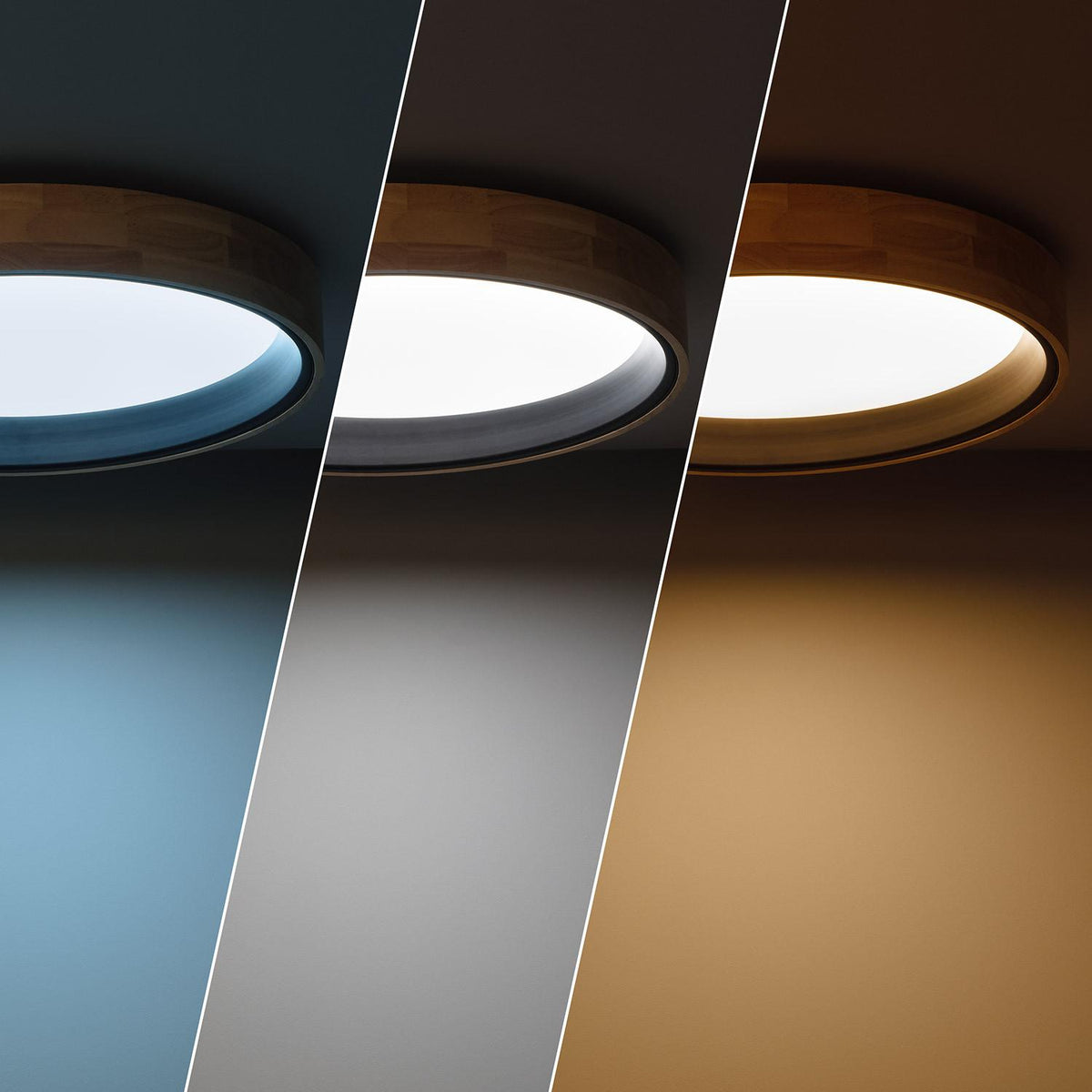 Plafón LED 30W Circular Madera y Aluminio Ø570 mm CCT Seleccionable Dari