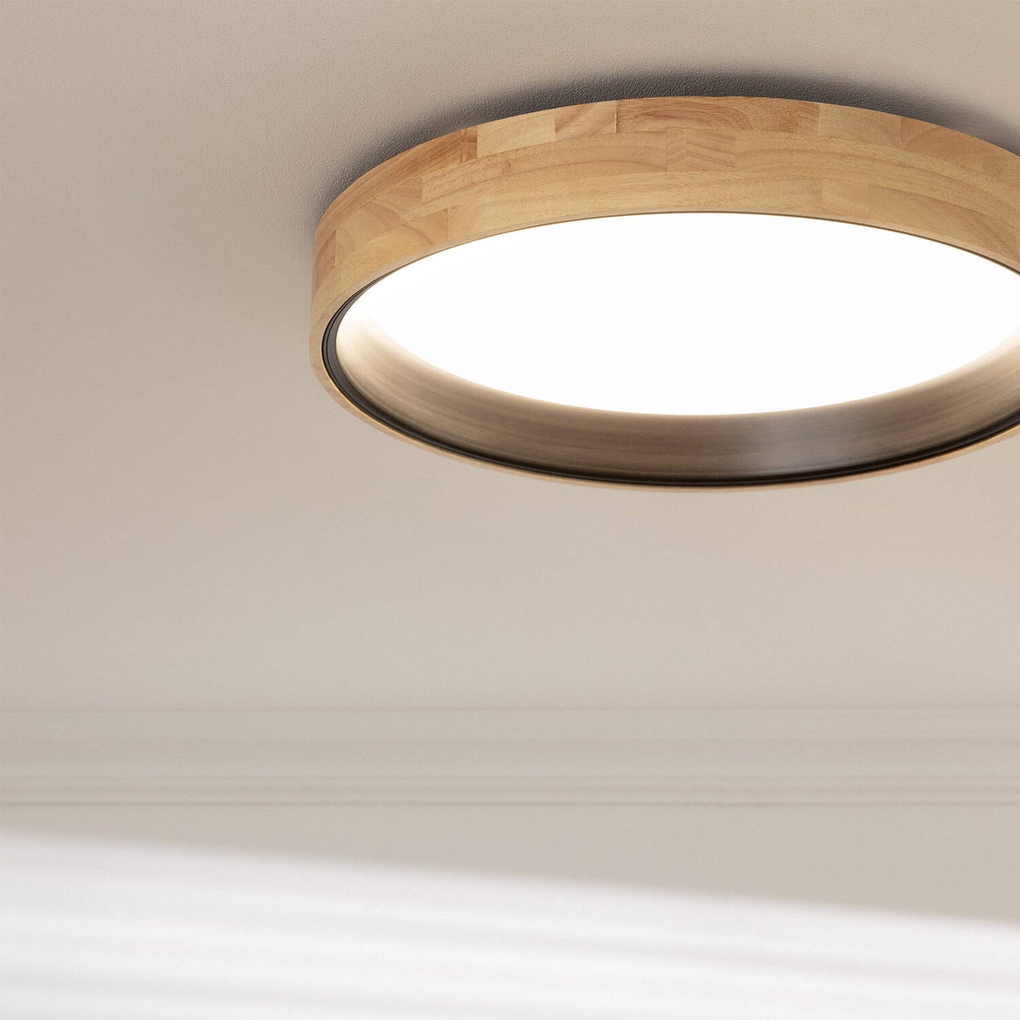 Plafón LED 30W Circular Madera y Aluminio Ø570 mm CCT Seleccionable Dari