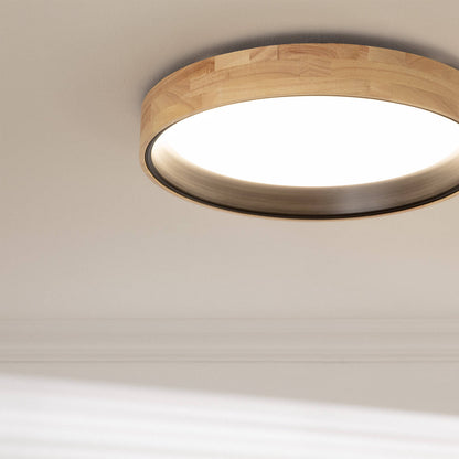 Plafón LED 30W Circular Madera y Aluminio Ø570 mm CCT Seleccionable Dari