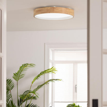 Plafón LED 30W Circular Madera y Aluminio Ø570 mm CCT Seleccionable Dari