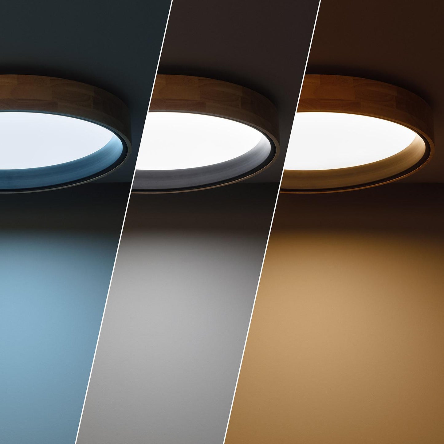 Plafón LED 30W Circular Madera y Aluminio Ø570 mm CCT Seleccionable Dari