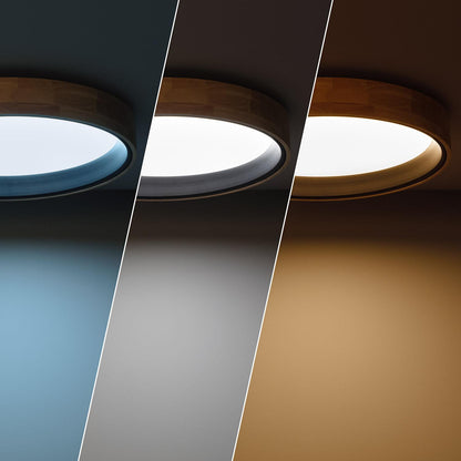 Plafón LED 30W Circular Madera y Aluminio Ø570 mm CCT Seleccionable Dari