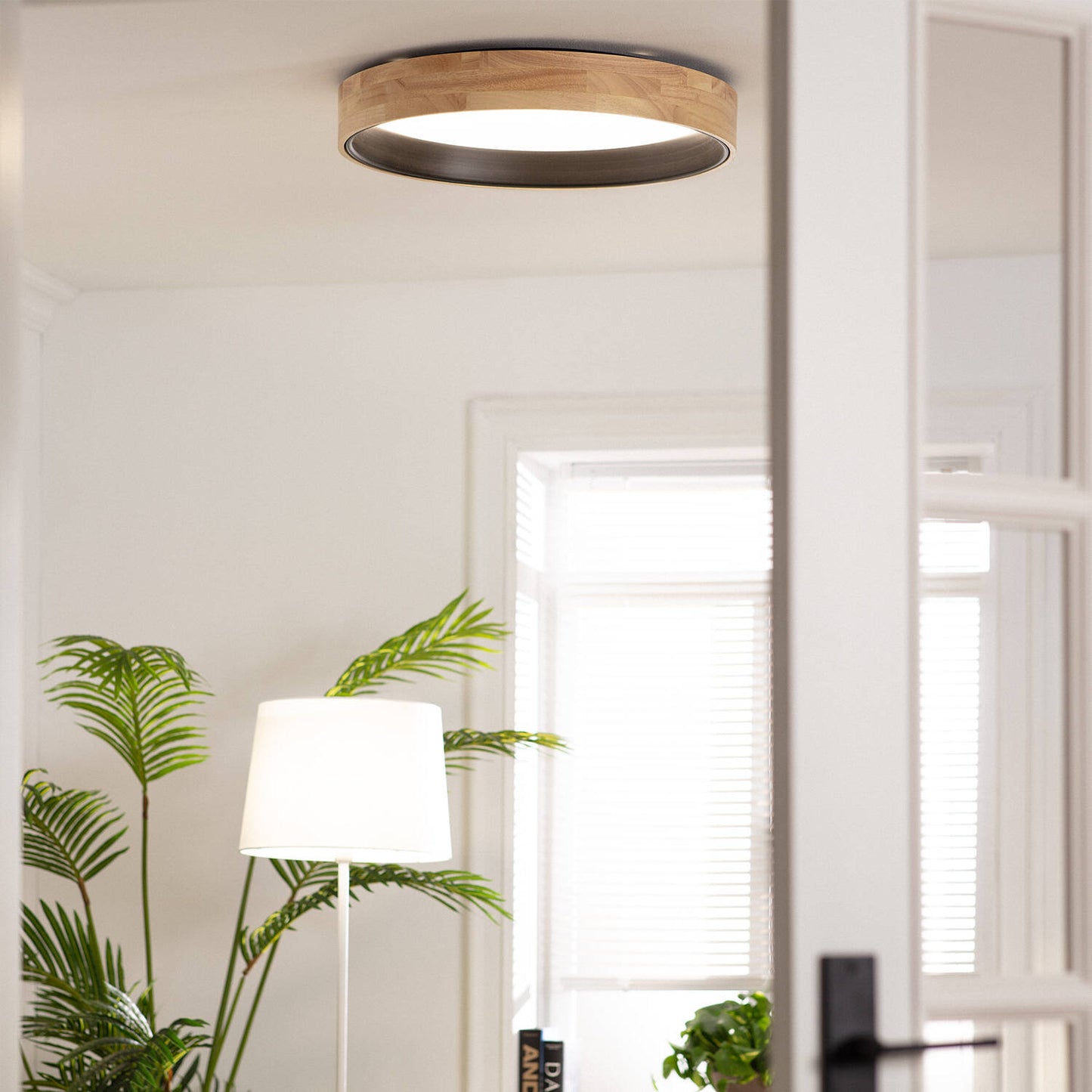 Plafón LED 30W Circular Madera y Aluminio Ø570 mm CCT Seleccionable Dari