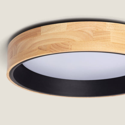 Plafón LED 30W Circular Madera y Aluminio Ø570 mm CCT Seleccionable Dari